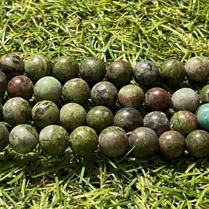 Perles naturelles en Variscite en 8 mm