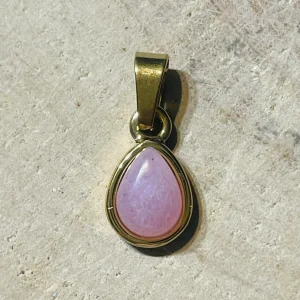 Pendentif goutte d’eau en Quartz rose