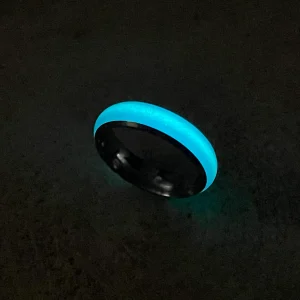 Bague phosphorescente bleue en Acier, taille 64
