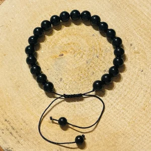 Lot de 5 Bracelets réglables en perles naturelles en Onyx (20)