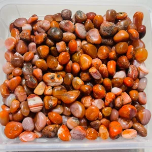 Lot de 5 pierres roulées naturelles en Cornaline