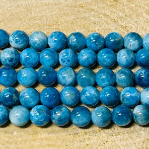 Perles en pierre naturelle en Apatite bleue en 8 mm