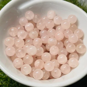 Lot de 20 Perles naturelles en Quartz rose de Madagascar en 8 mm