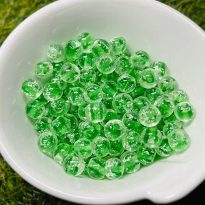 Lot de Perles Lumineuses en verre vertes 8 mm pour bracelet