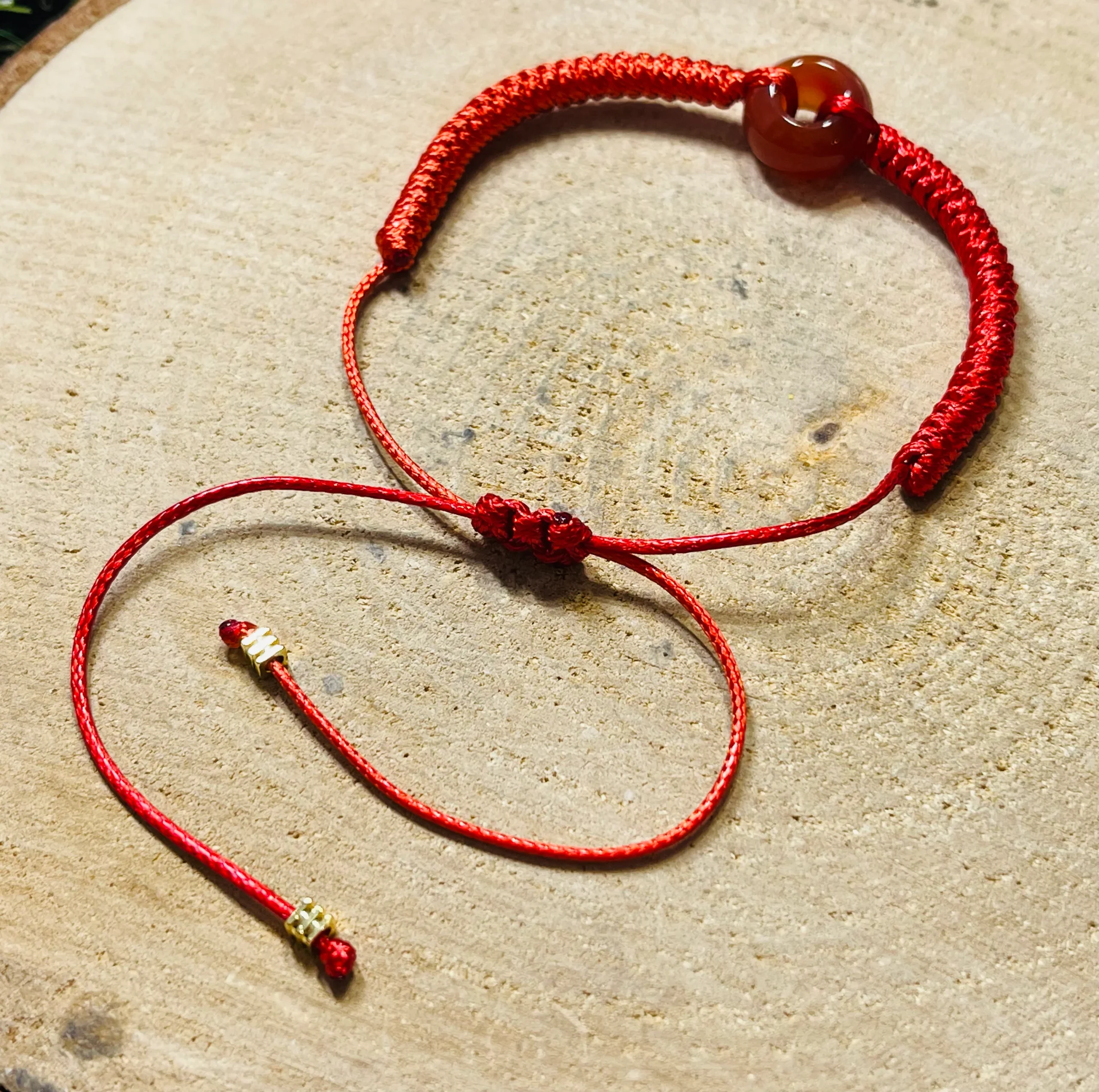 Lot de 5 Bracelets réglables en perle naturelle en Cornaline (44) – Image 3