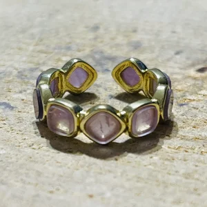 Bague sertie d’Amethystes taille réglable