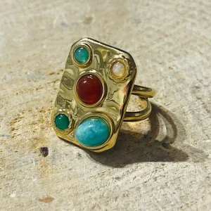 Bague multi pierres, taille réglable