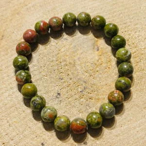 Lot de 5 Bracelets en perles naturelles en Unakite 8 mm (68)