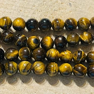 Perles en pierre naturelle en Oeil de Tigre en 8 mm (2)