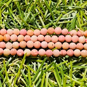 Perles naturelles en Rhodonite en 2 mm