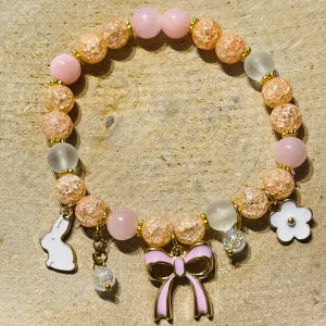 Lot de 5 Bracelets de perles en pierre naturelle en Jade et breloques (100)