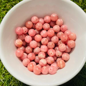Lot de 10 Perles naturelles en Rhodochrosite en 8 mm