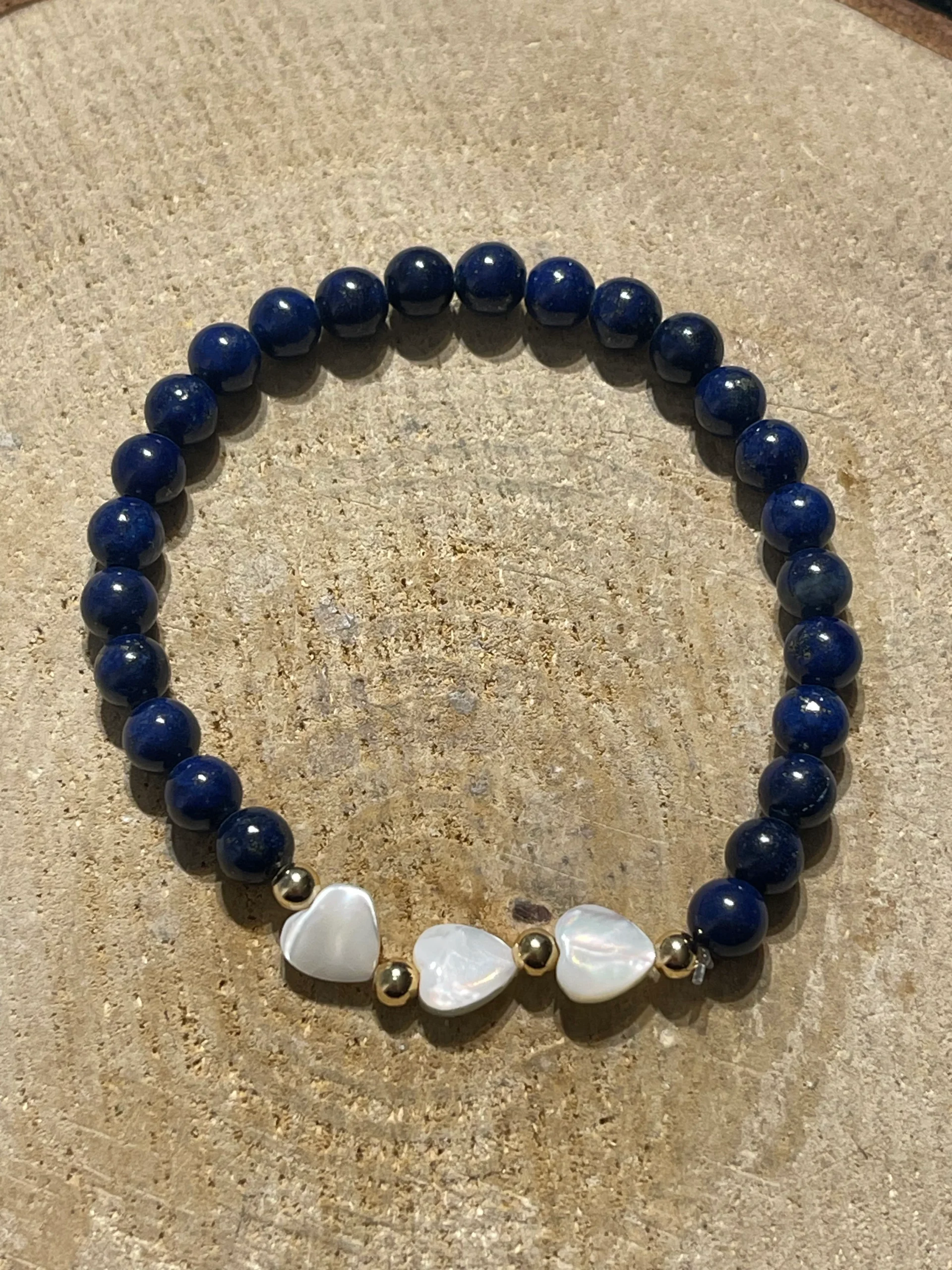 Lot de 5 Bracelets en pierre naturelle Lapis lazuli et Nacre (89) – Image 3