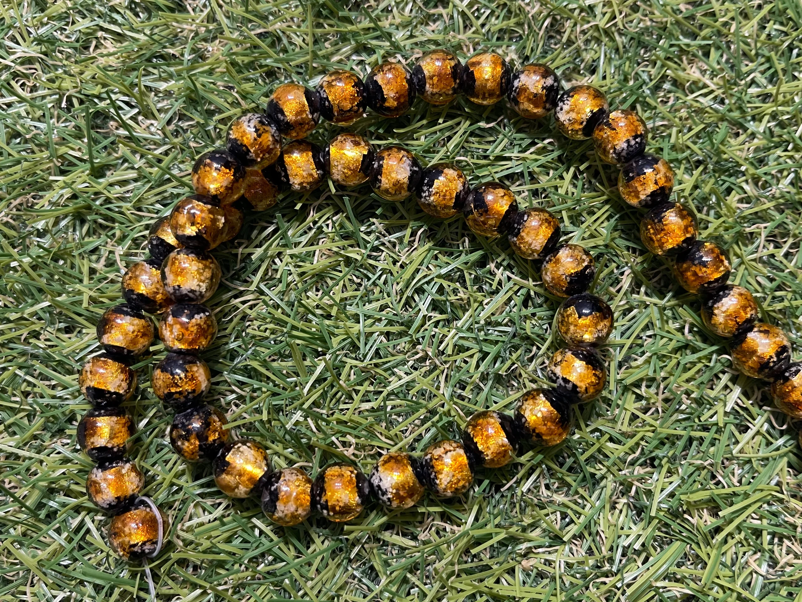 Lot de Perles Lumineuses en verre jaunes 8 mm pour bracelet – Image 4