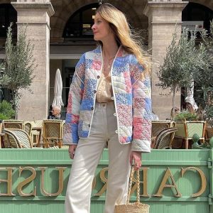 Veste Patchwork Artisanale en Tissus Recyclés – Style Décontracté et Confort Exceptionnel