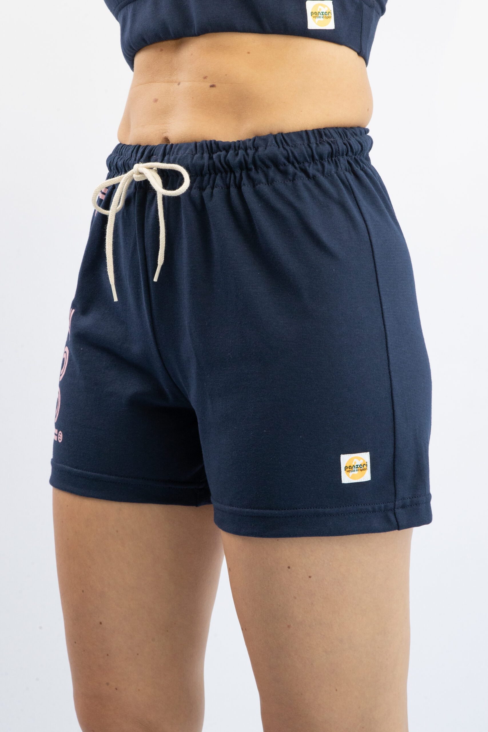 Short Femme – Uni A – Bleu Marine / Rose – Image 6