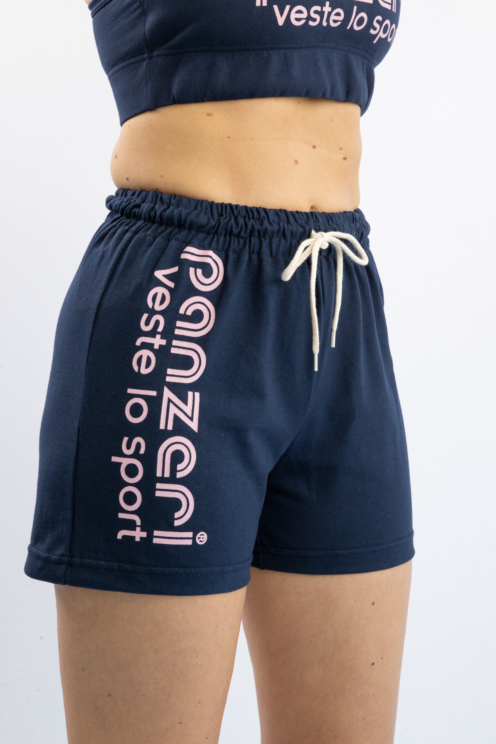 Short Femme – Uni A – Bleu Marine / Rose