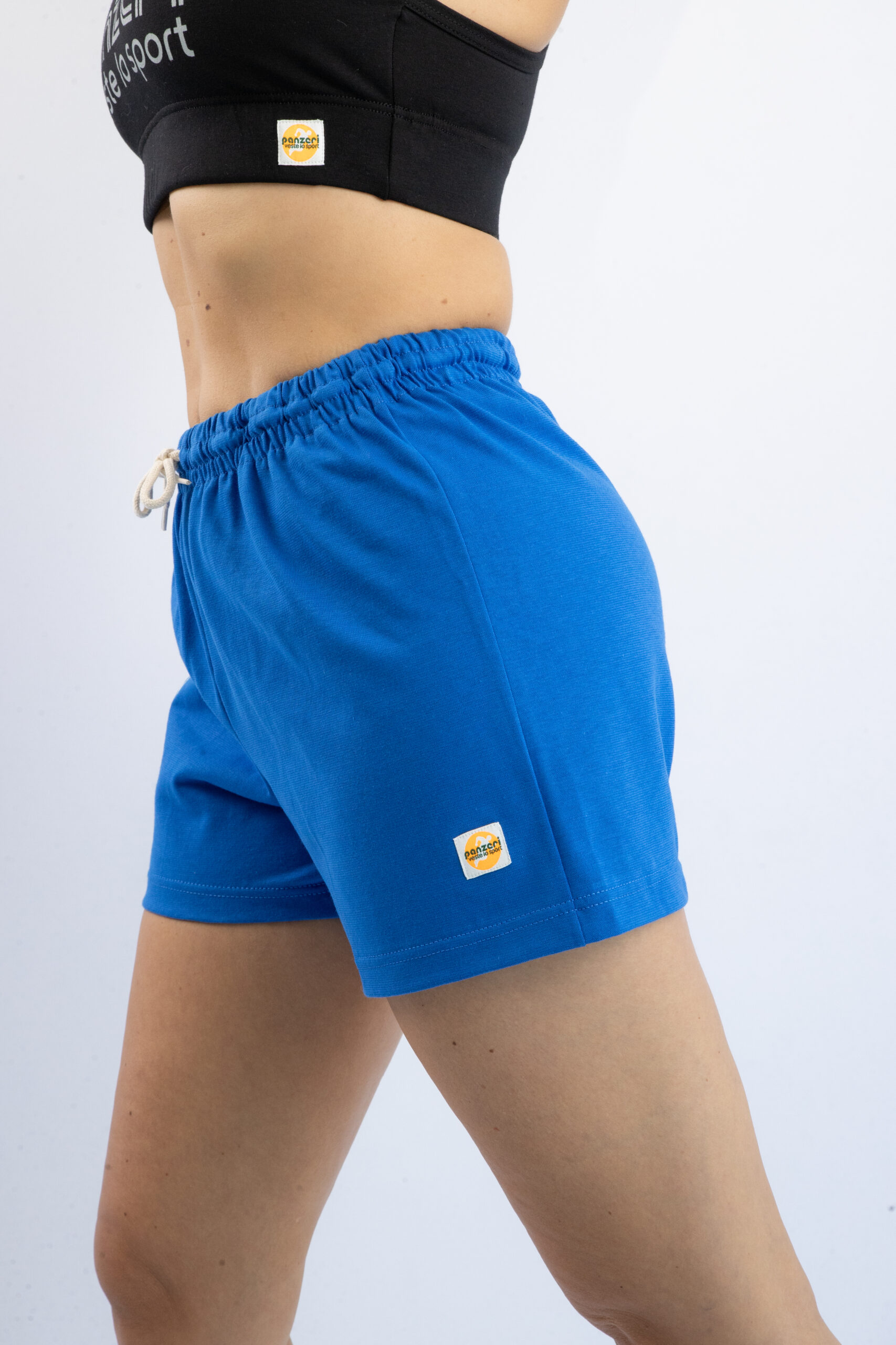Short Femme – Uni A – Bleu Roi / Blanc – Image 4