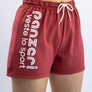 Short Femme – Uni A – Bordeaux / Blanc