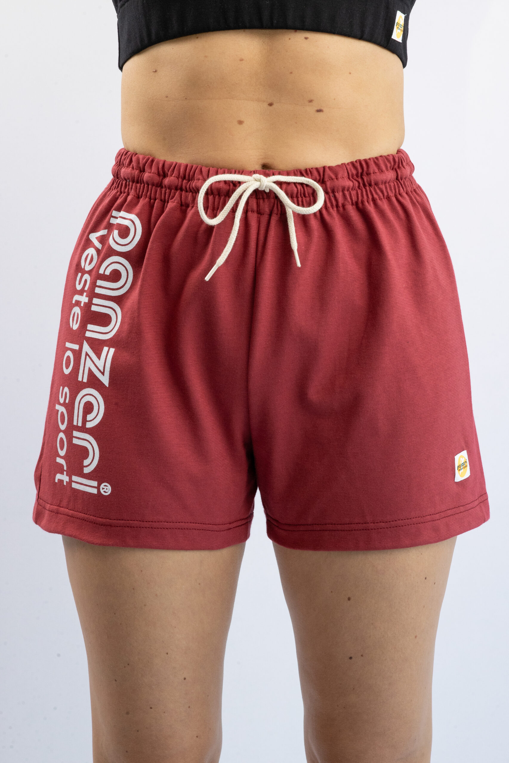 Short Femme – Uni A – Bordeaux / Blanc – Image 3
