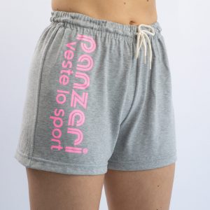 Short Femme – Uni A – Gris Chiné / Rose Fluo