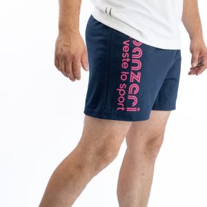 Short Homme – Uni A – Bleu Marine / Fuchsia