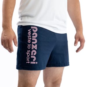 Short Homme – Uni A – Bleu Marine / Rose
