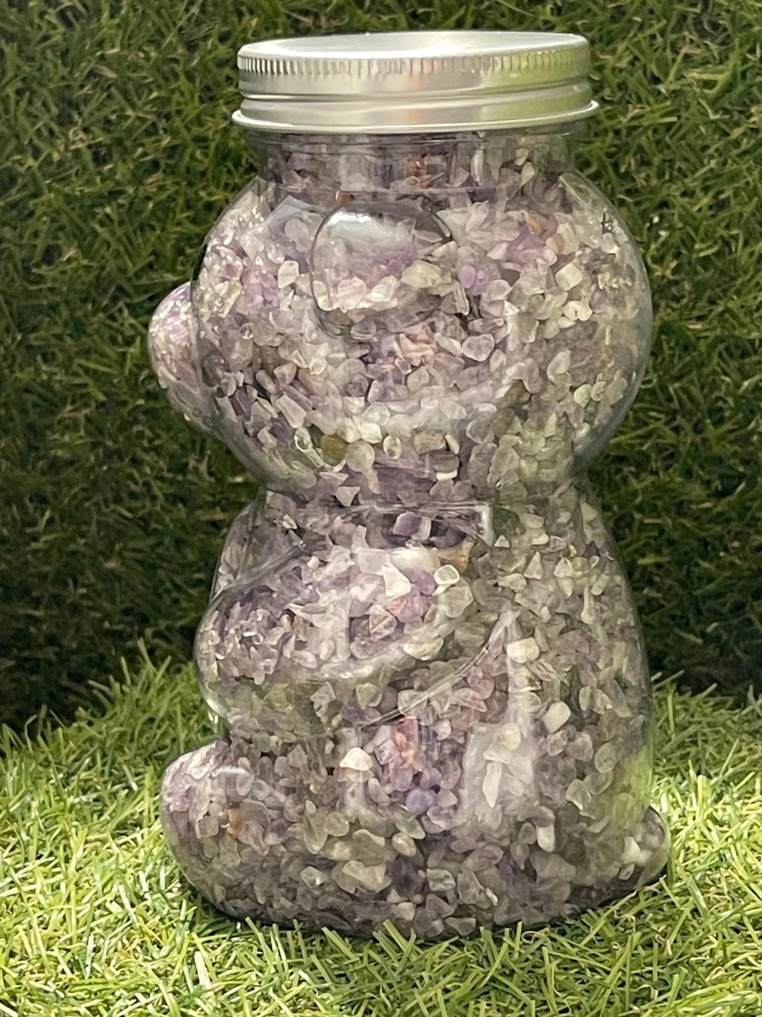 Amé l’Ourson rempli de pépites en pierre naturelle Améthyste – Image 4