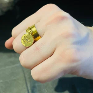 Bague avec oeil et diamant Cz, Taille 57-63(réglable)