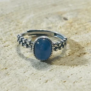 Bague en Argent 925 sertie d´une Cyanite, Taille 51-54 (réglable)