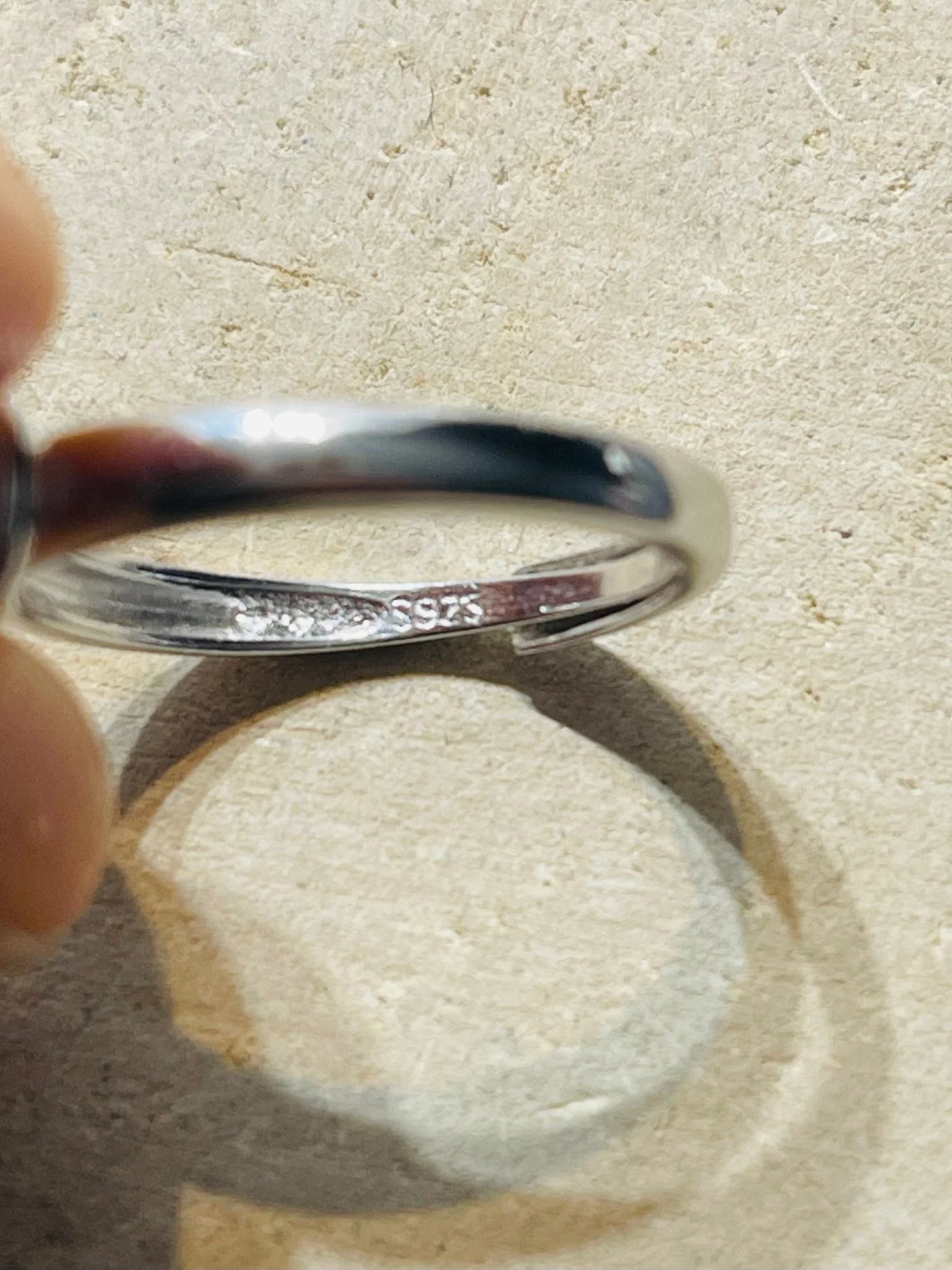 Bague en Argent 925 sertie d’une perle en Calcédoine, Taille réglable – Image 5