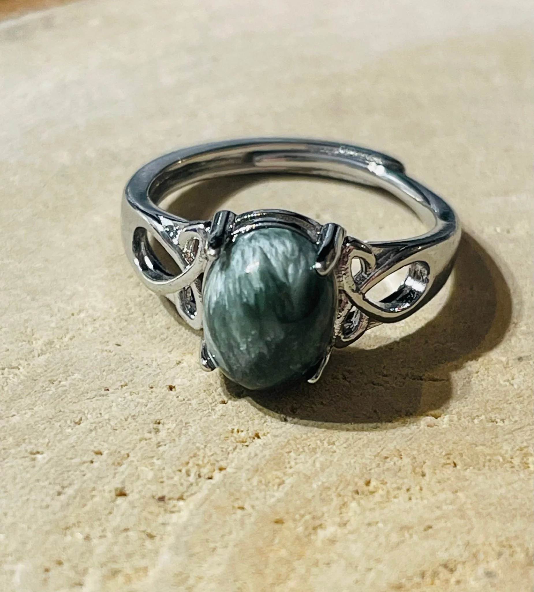 Bague en Séraphinite, Taille réglable