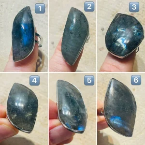 Bague sertie de Labradorite, taille réglable (3)