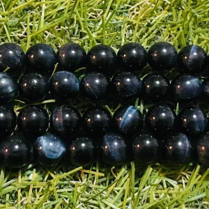 Perles naturelles en Oeil de Faucon en 10 mm