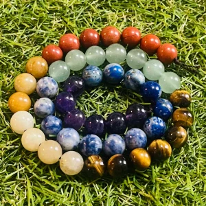 Fil de Perles en pierre naturelle 7 Chakras en 8 mm