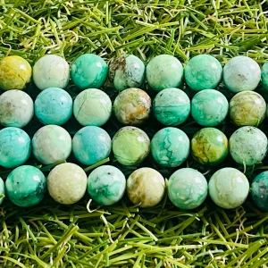 Perles naturelles en Variscite en 8 mm