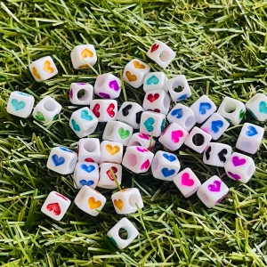 Lot de 20 intercalaires Multicolores Coeur pour bracelet