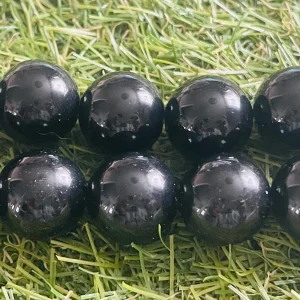 Perles naturelles en Onyx noir en 18 mm ce (lot de 5 perles)