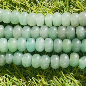Perles naturelles Rondelles en Aventurine verte en 8 mm