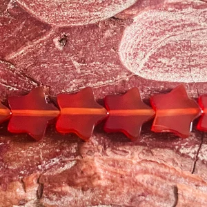 Lot de 5 Perles naturelles Etoile en Cornaline