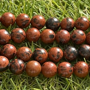 Perles en pierre naturelle en Obsidienne Acajou Mahogany en 8 mm