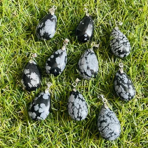 Pendentif en Obsidienne flocon