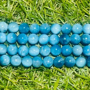 Perles en pierre naturelle en Apatite bleue 6 mm