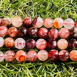 Perles en pierre naturelle en Quartz Hématoïde en 6 mm