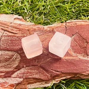 Lot de 5 Perles naturelles en Quartz rose cube avec grand trou