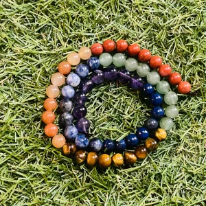 Fil de Perles en pierre naturelle 7 Chakras en 6 mm