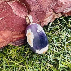 Pendentif en Jaspe Tiffany ovale