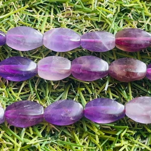 Lot de 10 Perles naturelles en Améthyste torsion