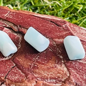 Lot de 5 Perles naturelles tubes facettes en Larimar