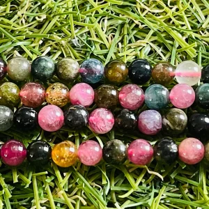 Perles naturelles en Tourmaline multicolore en 4-5 mm